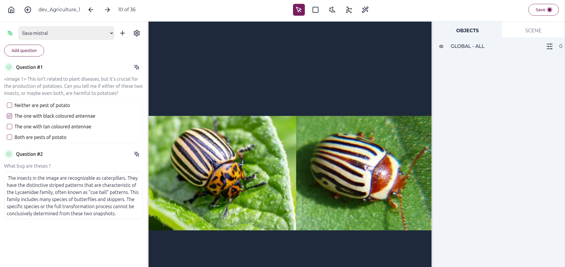 Pixano item view - VQA